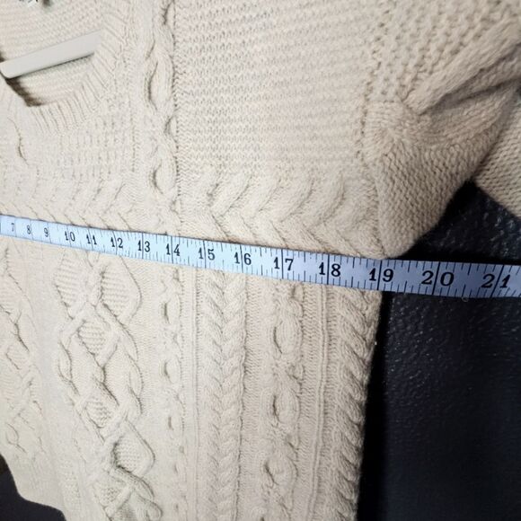 Madewell Open-Side Bobble Pullover Cream Chunky Wool Sweater Sz XXS - Picture 3 of 13